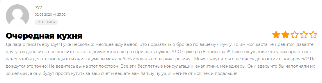 Bollinex отзывы